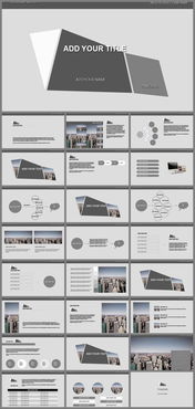 創(chuàng)意三角與梯形拼接 打造高級(jí)感灰色商務(wù)PPT模板